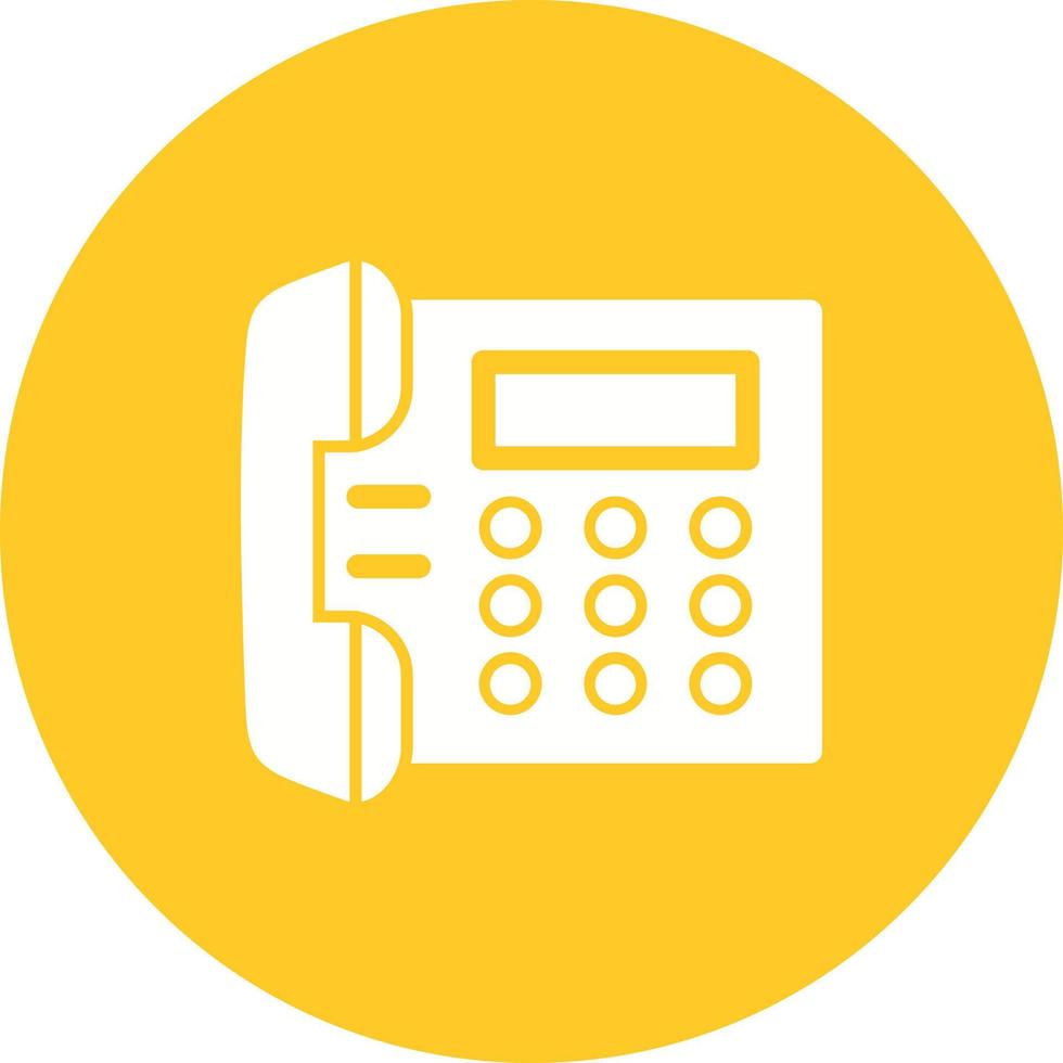 Telephone Set Circle Background Icon vector