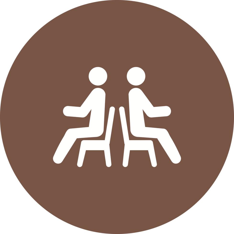 People Sitting Circle Background Icon vector