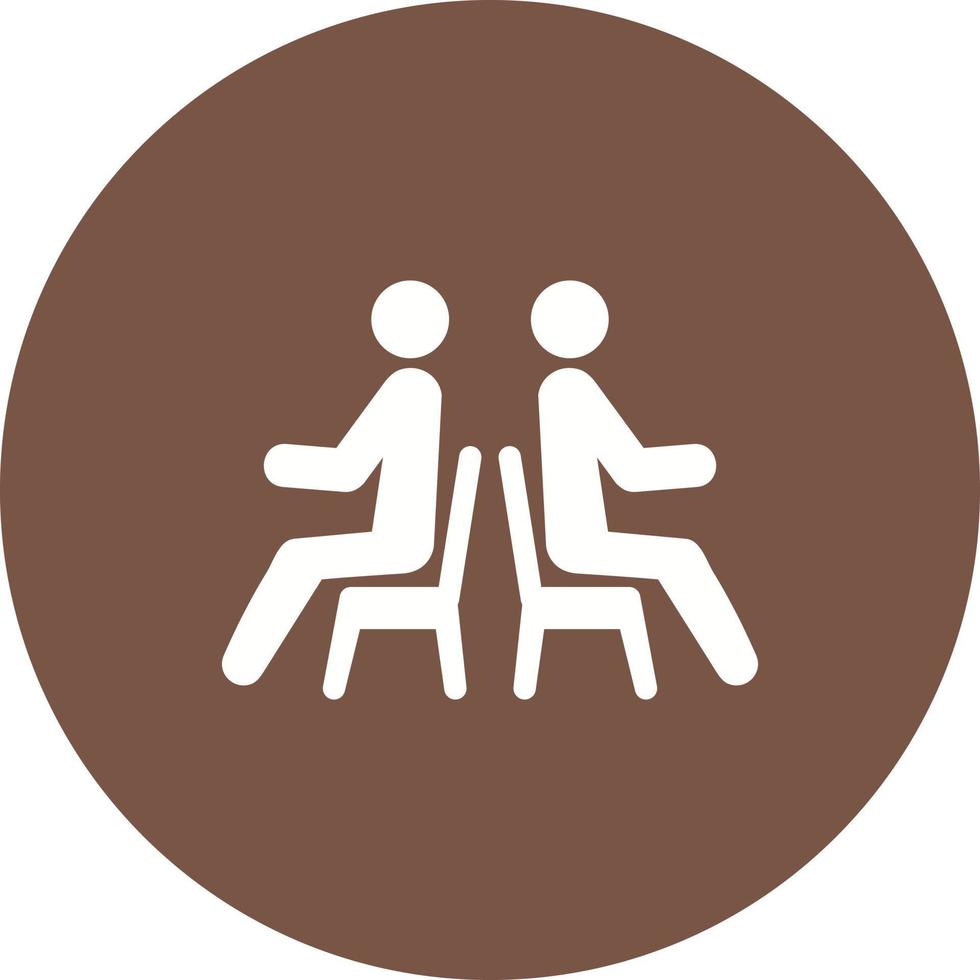 People Sitting Circle Background Icon vector