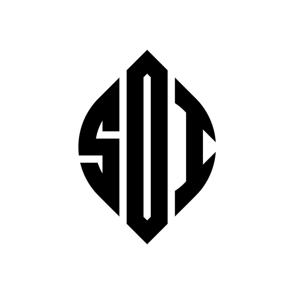 SDI circle letter logo design with circle and ellipse shape. SDI ellipse letters with typographic style. The three initials form a circle logo. SDI Circle Emblem Abstract Monogram Letter Mark Vector. vector