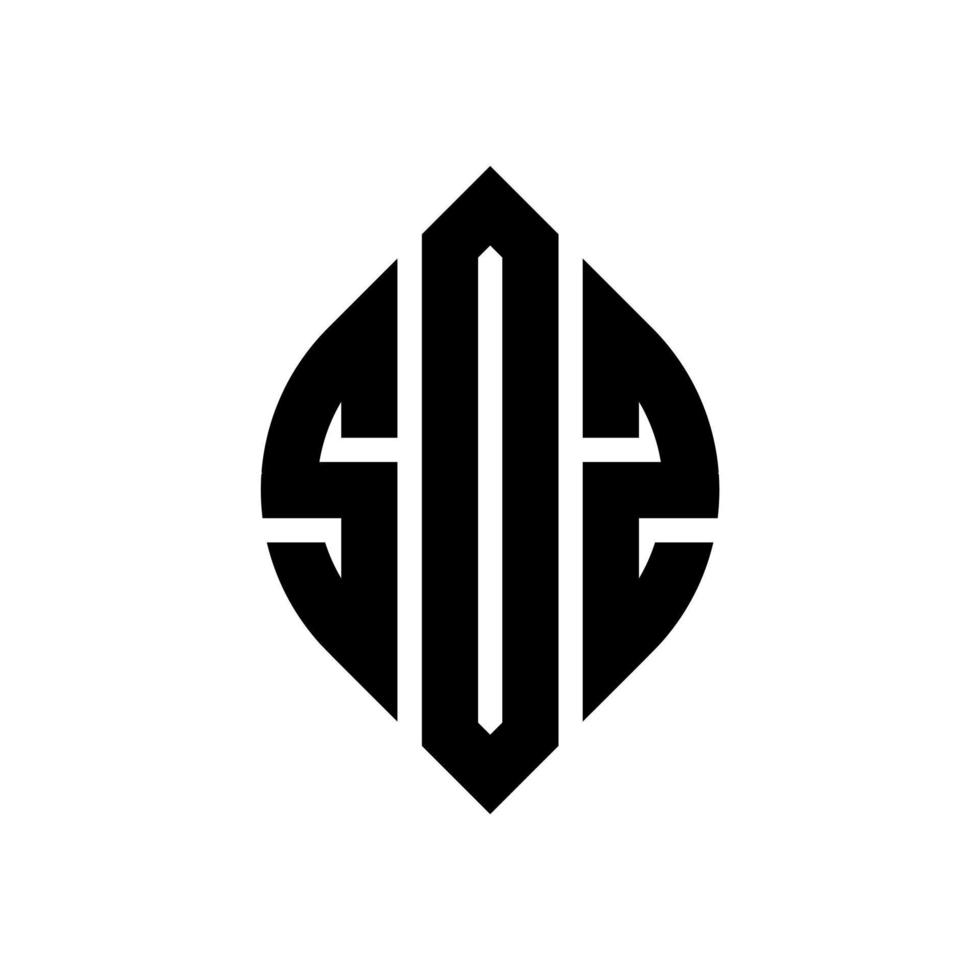 SDZ circle letter logo design with circle and ellipse shape. SDZ ellipse letters with typographic style. The three initials form a circle logo. SDZ Circle Emblem Abstract Monogram Letter Mark Vector. vector