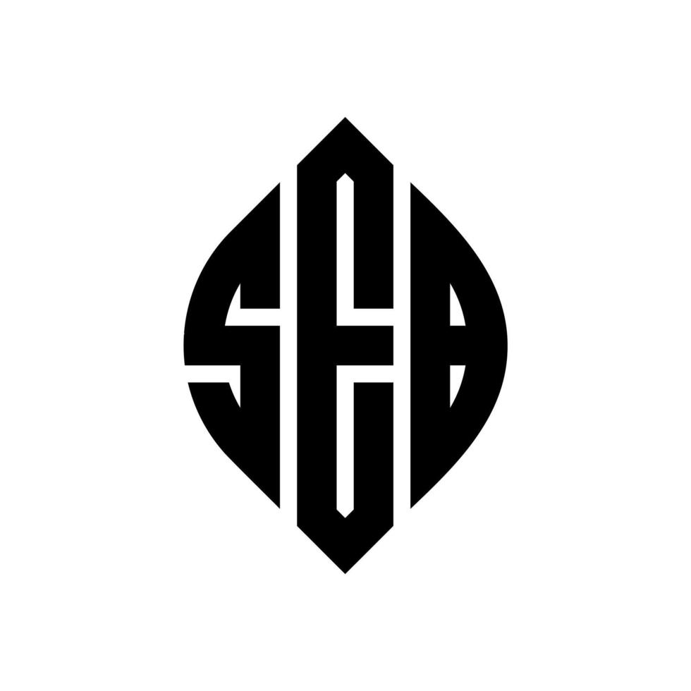 SEB circle letter logo design with circle and ellipse shape. SEB ellipse letters with typographic style. The three initials form a circle logo. SEB Circle Emblem Abstract Monogram Letter Mark Vector. vector