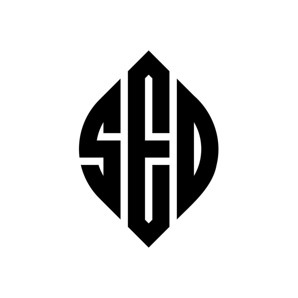 SEO circle letter logo design with circle and ellipse shape. SEO ellipse letters with typographic style. The three initials form a circle logo. SEO Circle Emblem Abstract Monogram Letter Mark Vector. vector