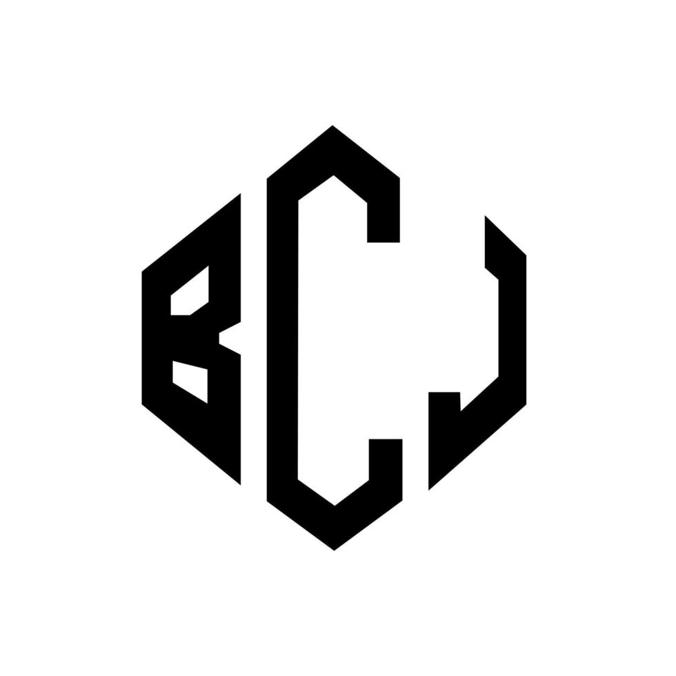 diseño de logotipo de letra bcj con forma de polígono. diseño de logotipo en forma de cubo y polígono bcj. bcj hexágono vector logo plantilla colores blanco y negro. Monograma bcj, logotipo empresarial y inmobiliario.