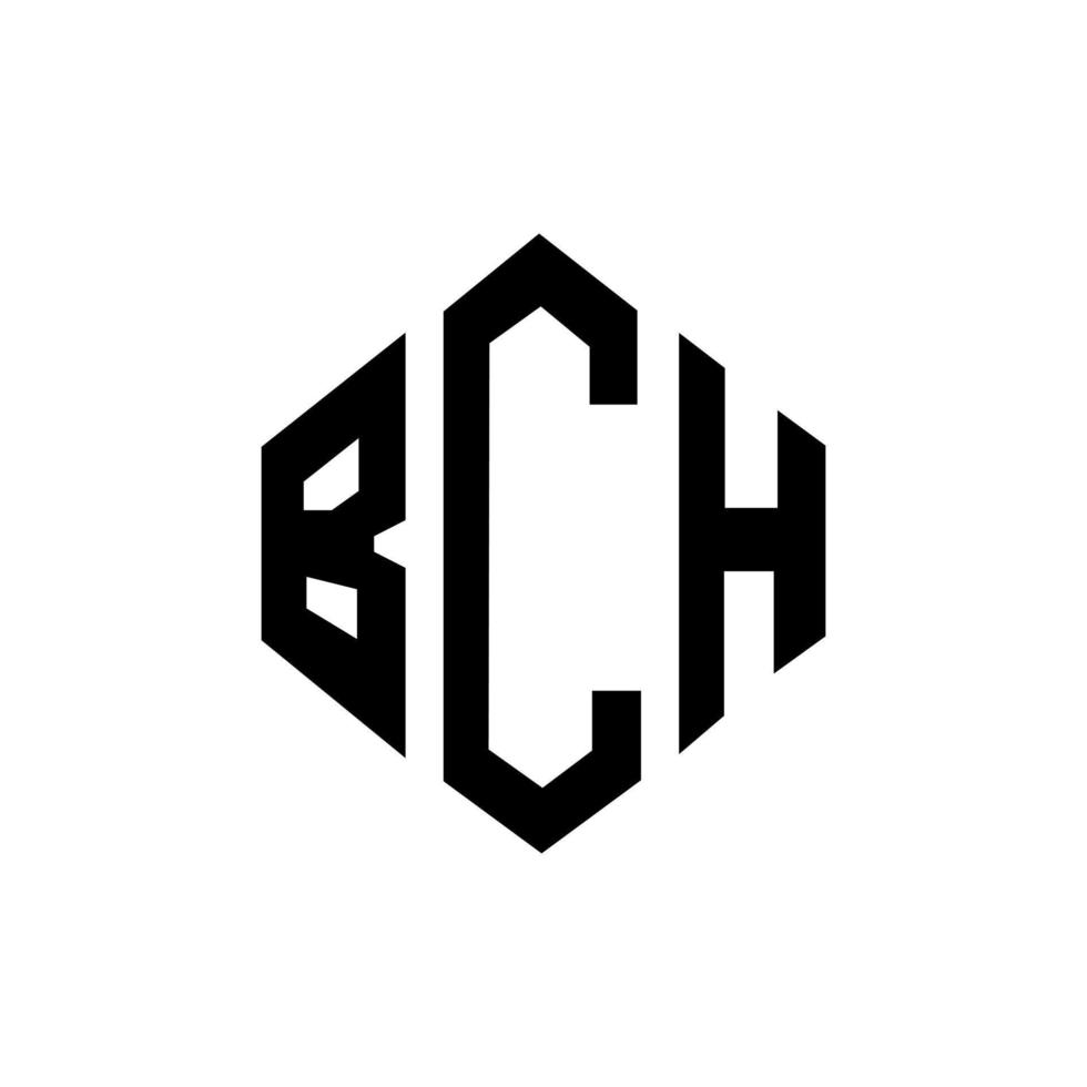 BCH letter logo design with polygon shape. BCH polygon and cube shape logo design. BCH hexagon vector logo template white and black colors. BCH monogram, business and real estate logo.