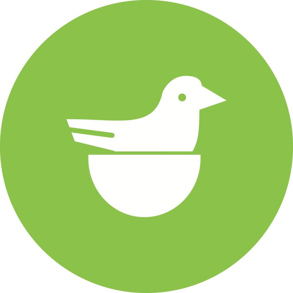 Little Bird Circle Background Icon vector