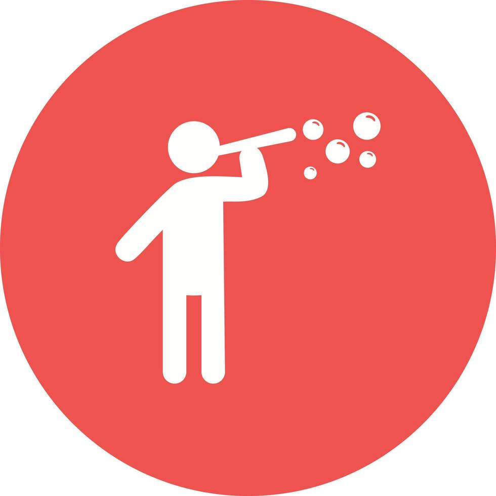 Man Making Soap Bubbles Circle Background Icon vector