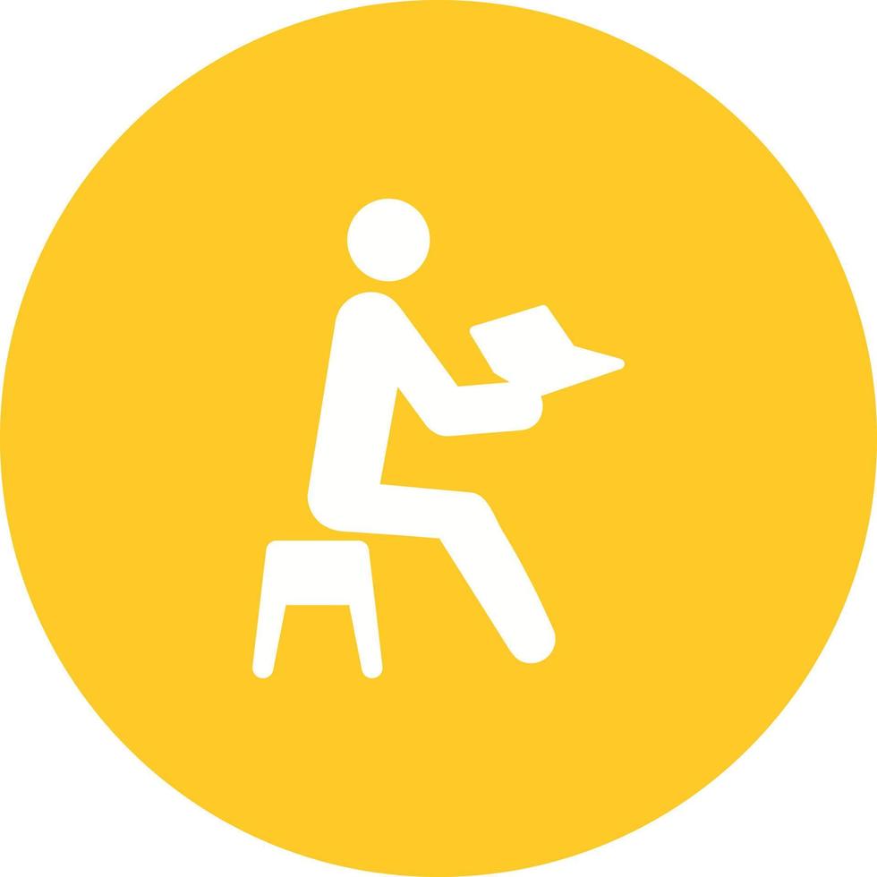Man Reading Storybook Circle Background Icon vector
