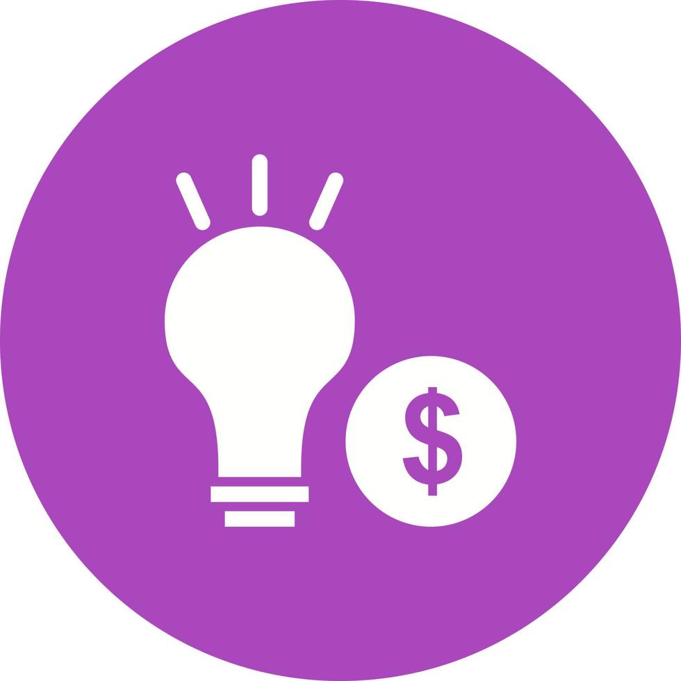 Convert Idea into Money Circle Background Icon vector