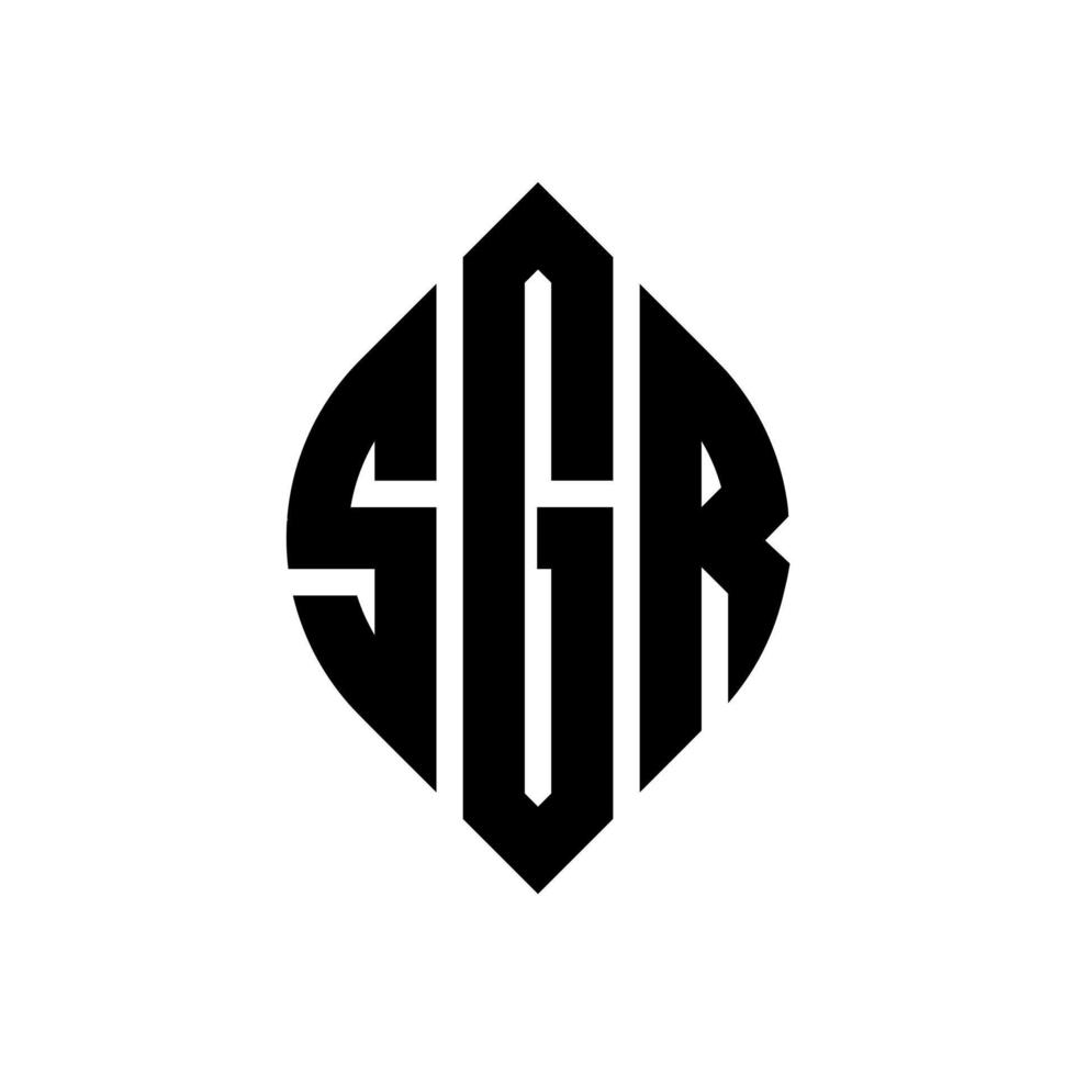 SGR circle letter logo design with circle and ellipse shape. SGR ellipse letters with typographic style. The three initials form a circle logo. SGR Circle Emblem Abstract Monogram Letter Mark Vector. vector