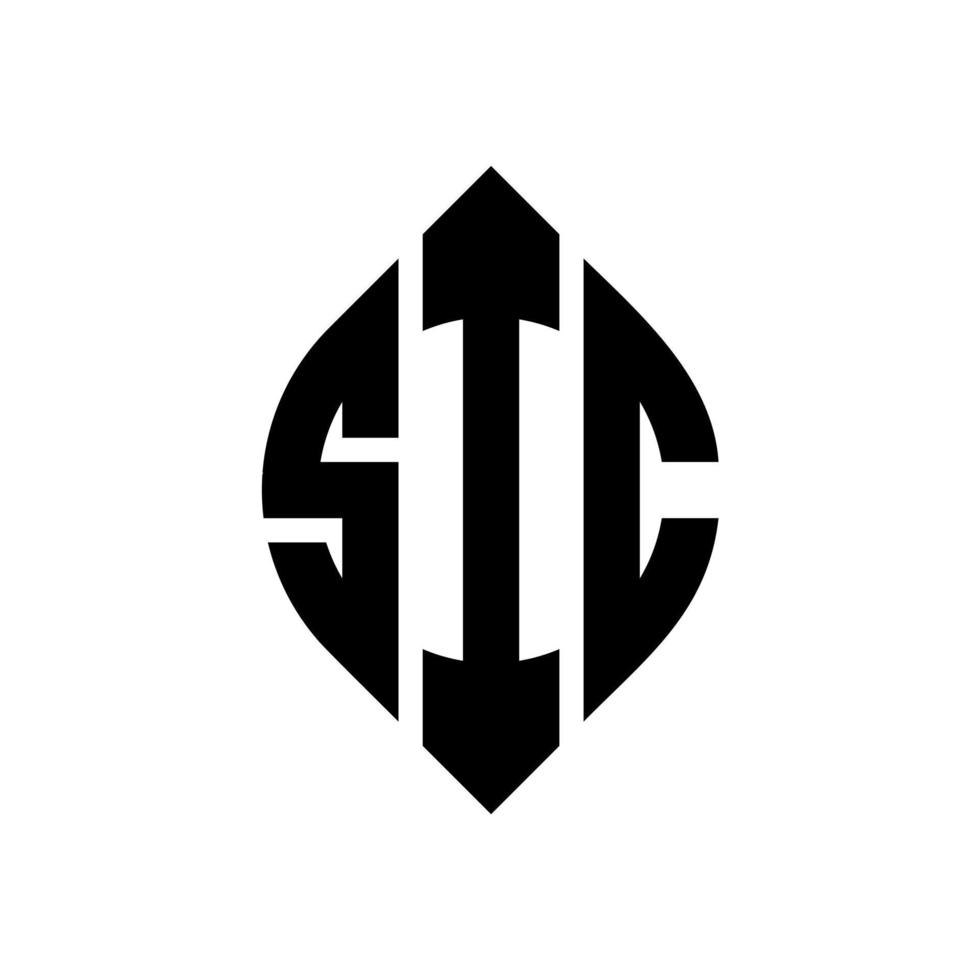 SIC circle letter logo design with circle and ellipse shape. SIC ellipse letters with typographic style. The three initials form a circle logo. SIC Circle Emblem Abstract Monogram Letter Mark Vector. vector
