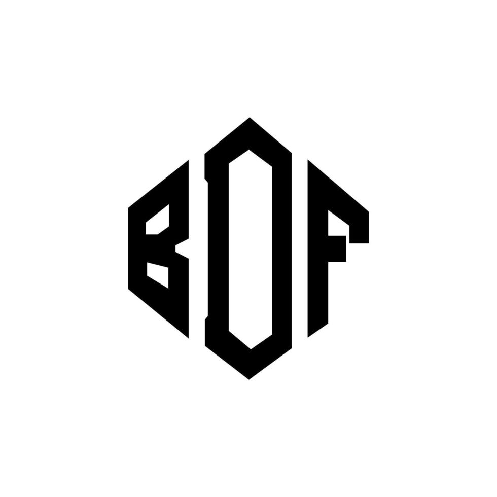 diseño de logotipo de letra bdf con forma de polígono. diseño de logotipo de forma de cubo y polígono bdf. bdf hexágono vector logo plantilla colores blanco y negro. Monograma bdf, logotipo empresarial y inmobiliario.