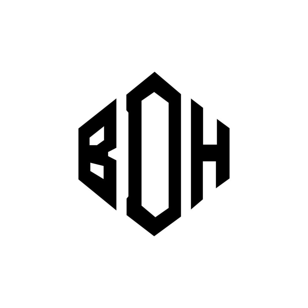 diseño de logotipo de letra bdh con forma de polígono. diseño de logotipo en forma de cubo y polígono bdh. bdh hexágono vector logo plantilla colores blanco y negro. monograma bdh, logotipo comercial y inmobiliario.