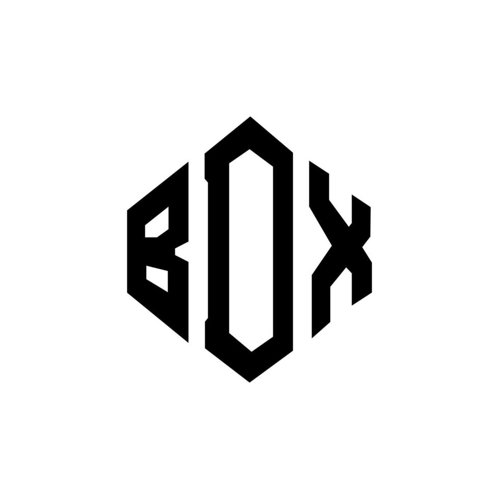 diseño de logotipo de letra bdx con forma de polígono. diseño de logotipo en forma de cubo y polígono bdx. bdx hexagon vector logo plantilla colores blanco y negro. Monograma bdx, logotipo comercial e inmobiliario.