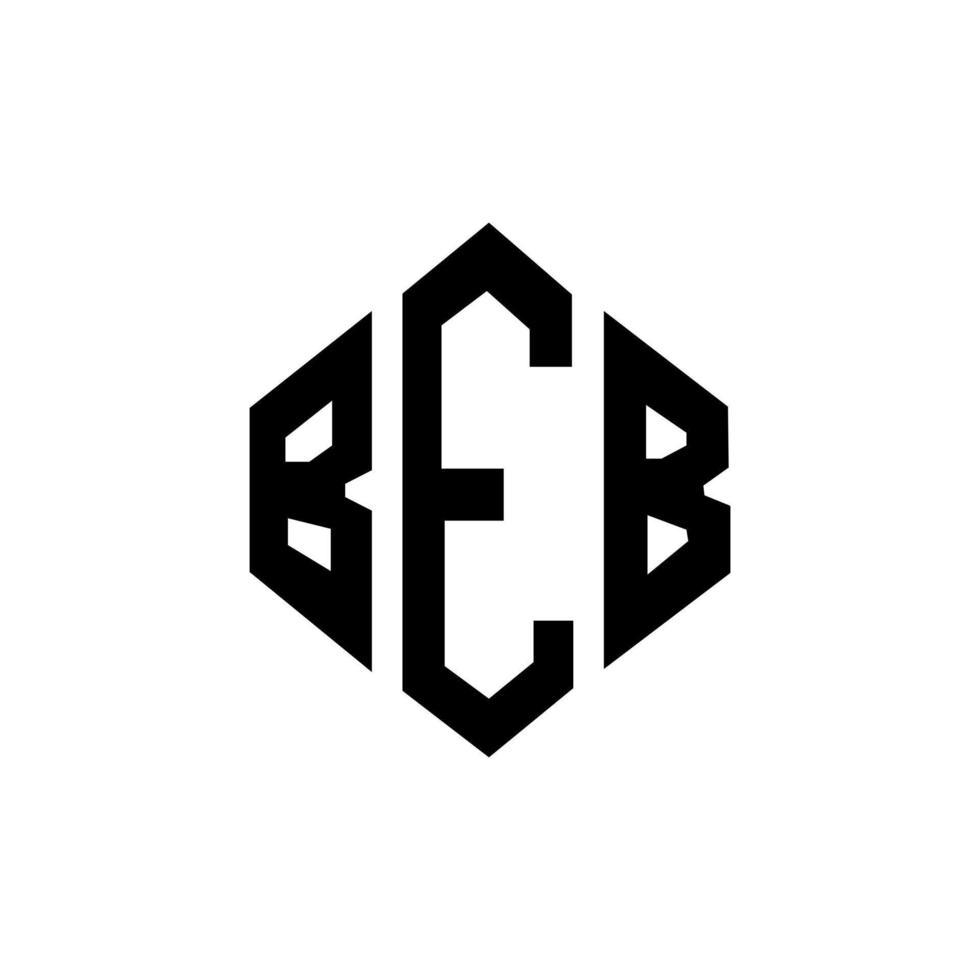 diseño de logotipo de letra beb con forma de polígono. beb polígono y diseño de logotipo en forma de cubo. beb hexagon vector logo plantilla colores blanco y negro. beb monograma, logotipo de negocios e inmobiliario.