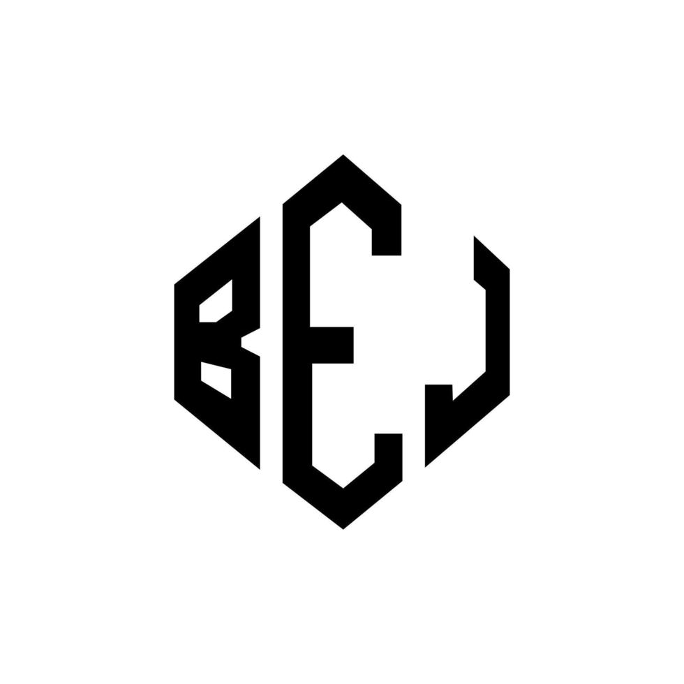 diseño de logotipo de letra bej con forma de polígono. bej polígono y diseño de logotipo en forma de cubo. bej hexágono vector logo plantilla colores blanco y negro. monograma bej, logotipo empresarial y inmobiliario.