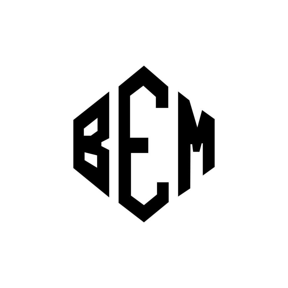 diseño de logotipo de letra bem con forma de polígono. bem polígono y diseño de logotipo en forma de cubo. Bem hexágono vector logo plantilla colores blanco y negro. monograma bem, logo comercial e inmobiliario.