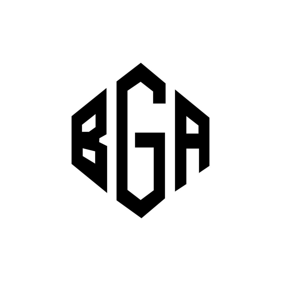 BGA letter logo design with polygon shape. BGA polygon and cube shape logo design. BGA hexagon vector logo template white and black colors. BGA monogram, business and real estate logo.