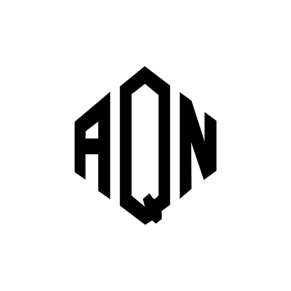 AQN letter logo design with polygon shape. AQN polygon and cube shape logo design. AQN hexagon vector logo template white and black colors. AQN monogram, business and real estate logo.