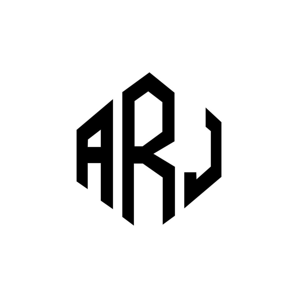 ARJ letter logo design with polygon shape. ARJ polygon and cube shape logo design. ARJ hexagon vector logo template white and black colors. ARJ monogram, business and real estate logo.