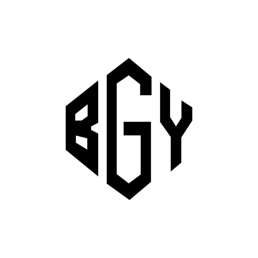 diseño de logotipo de letra bgy con forma de polígono. bgy polígono y diseño de logotipo en forma de cubo. bgy hexágono vector logo plantilla colores blanco y negro. monograma bgy, logotipo comercial e inmobiliario.