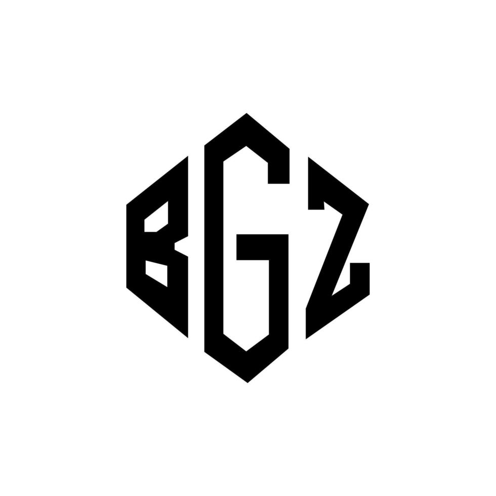 diseño de logotipo de letra bgz con forma de polígono. diseño de logotipo de forma de cubo y polígono bgz. bgz hexágono vector logo plantilla colores blanco y negro. Monograma bgz, logotipo comercial e inmobiliario.