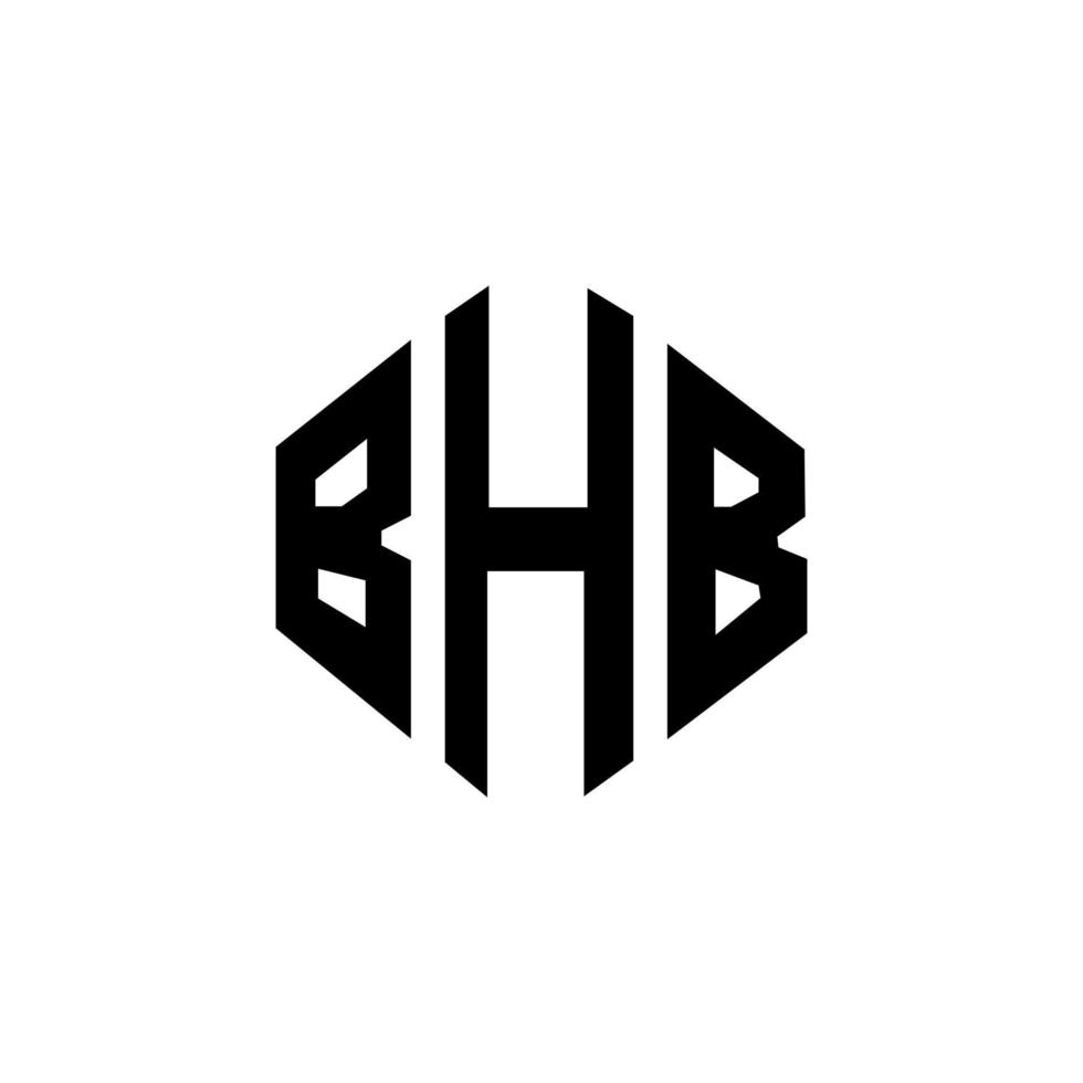 diseño de logotipo de letra bhb con forma de polígono. Diseño de logotipo en forma de cubo y polígono bhb. bhb hexágono vector logo plantilla colores blanco y negro. Monograma bhb, logotipo empresarial y inmobiliario.