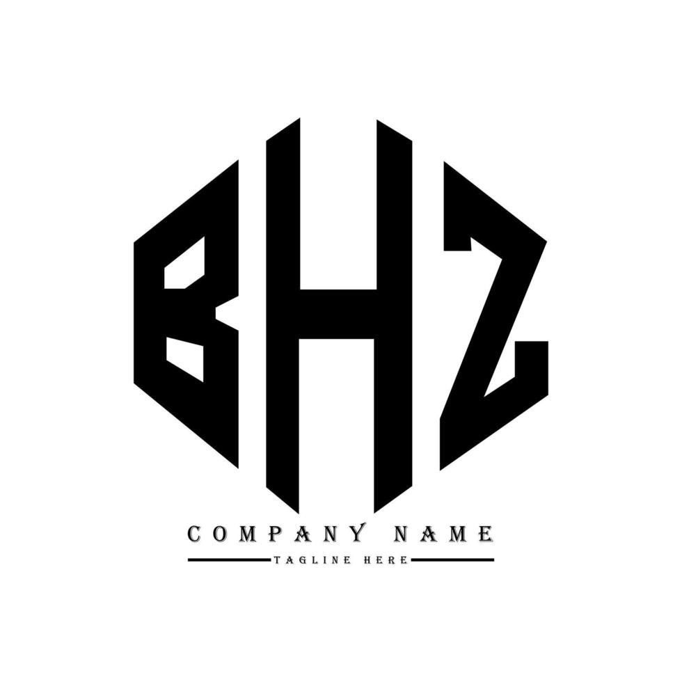 BHZ letter logo design with polygon shape. BHZ polygon and cube shape logo design. BHZ hexagon vector logo template white and black colors. BHZ monogram, business and real estate logo.