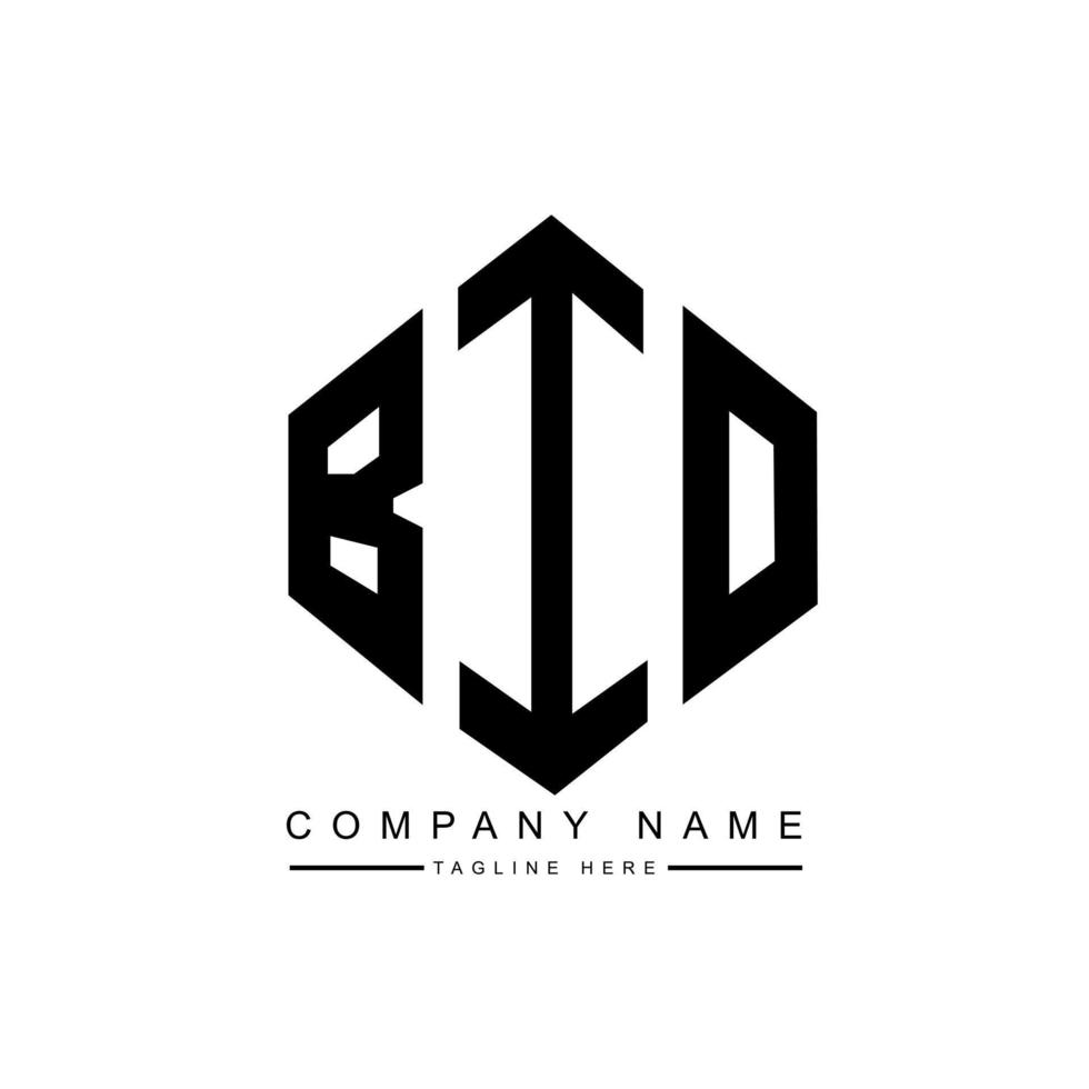 diseño de logotipo de letra bio con forma de polígono. Diseño de logotipo en forma de bio polígono y cubo. bio hexágono vector logo plantilla colores blanco y negro. bio monograma, logotipo comercial e inmobiliario.