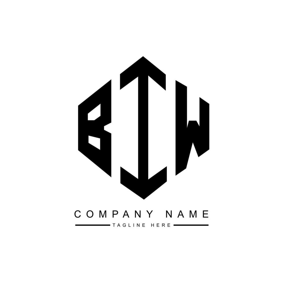 BIW letter logo design with polygon shape. BIW polygon and cube shape logo design. BIW hexagon vector logo template white and black colors. BIW monogram, business and real estate logo.