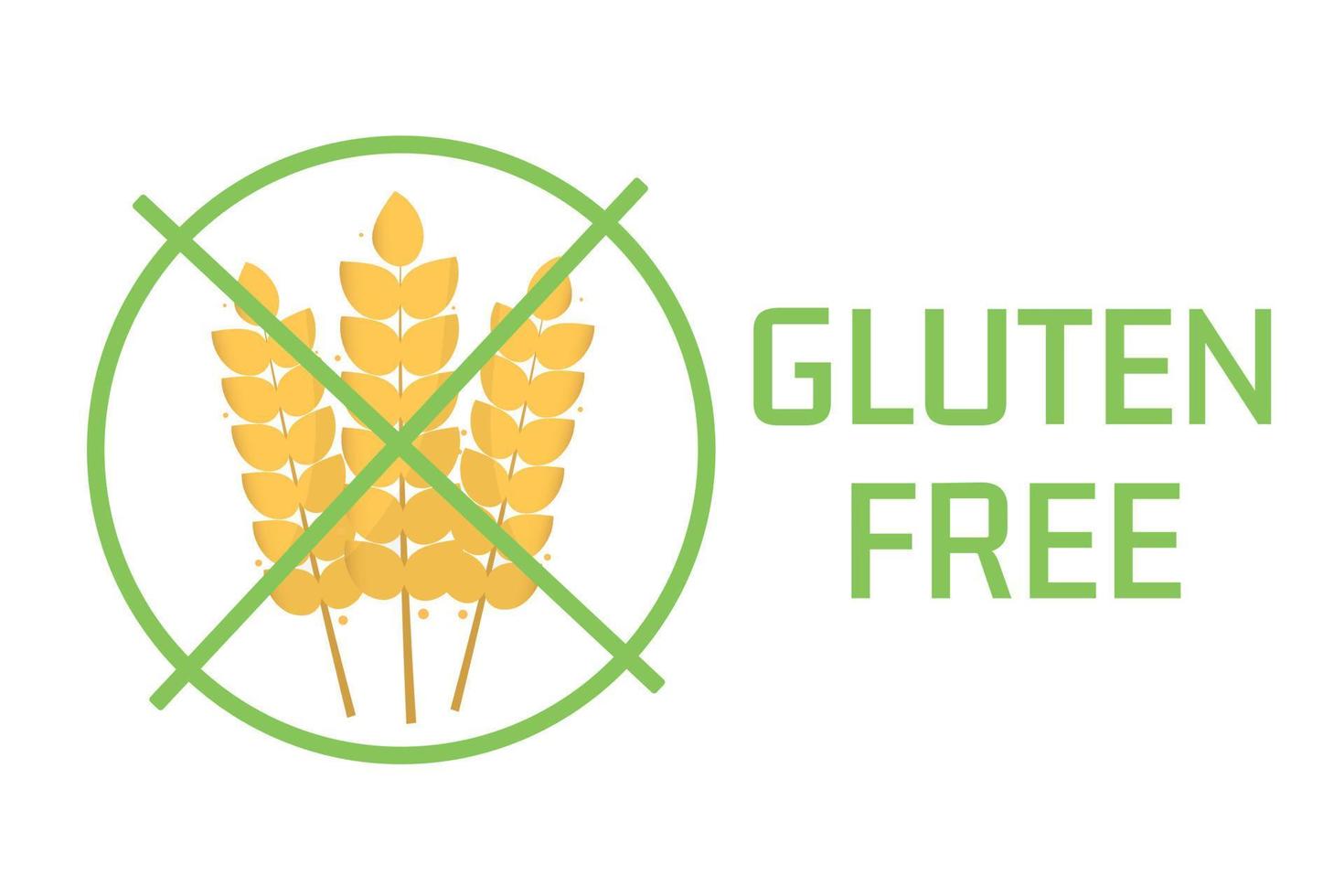 icono sin gluten con símbolo de grano o trigo. etiqueta o logotipo de alergia alimentaria. ilustración vectorial vector