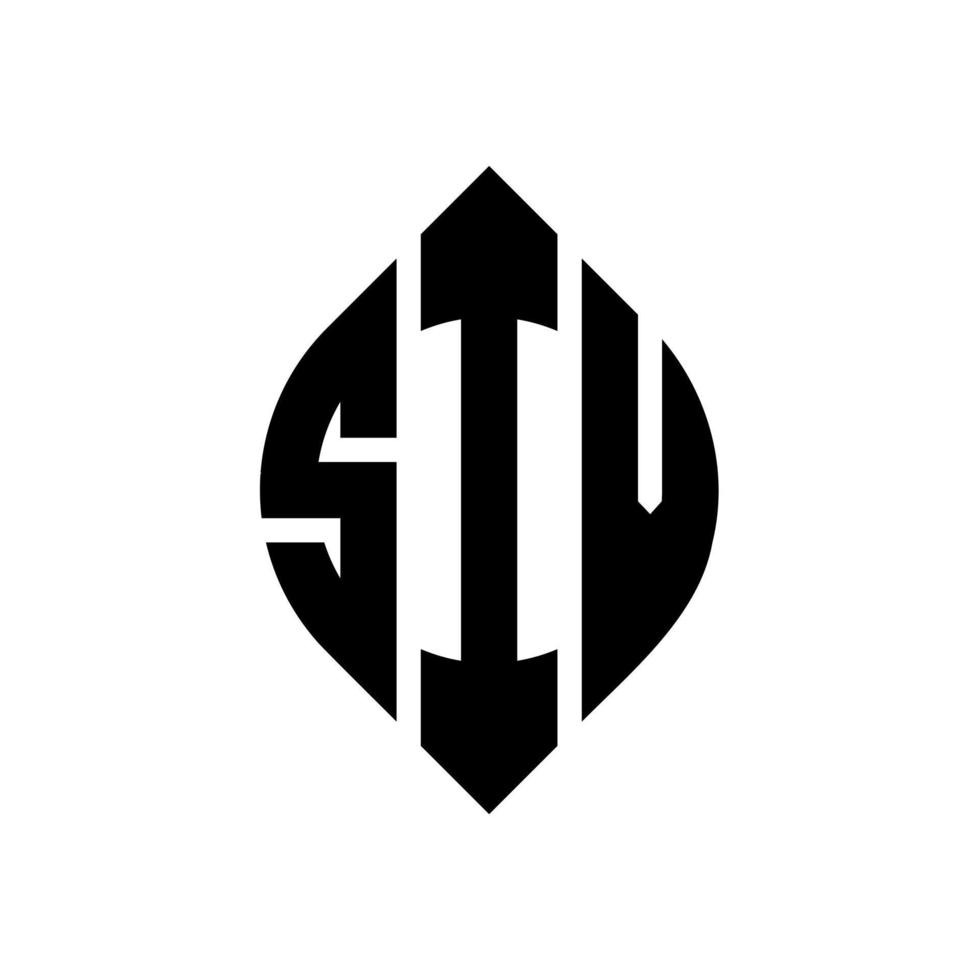 SIV circle letter logo design with circle and ellipse shape. SIV ellipse letters with typographic style. The three initials form a circle logo. SIV Circle Emblem Abstract Monogram Letter Mark Vector. vector