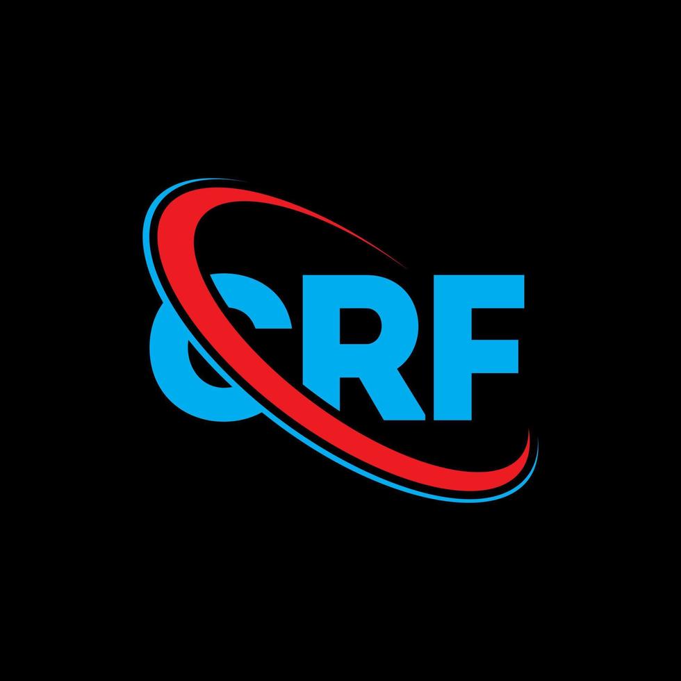 logotipo de crf carta crf. diseño del logotipo de la letra crf. logotipo de iniciales crf vinculado con círculo y logotipo de monograma en mayúsculas. tipografía crf para tecnología, negocios y marca inmobiliaria. vector