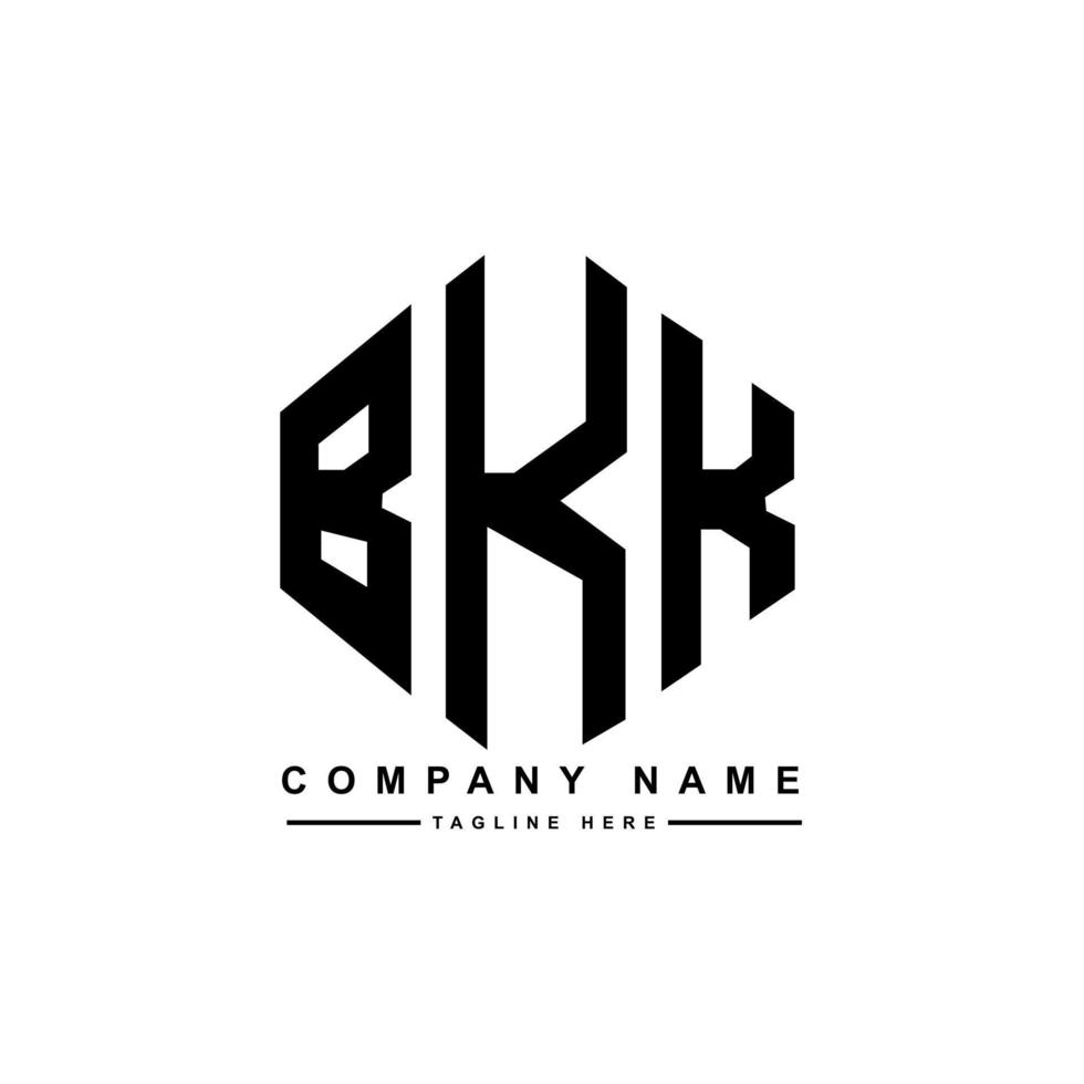 diseño de logotipo de letra bkk con forma de polígono. diseño de logotipo en forma de cubo y polígono bkk. bkk hexágono vector logo plantilla colores blanco y negro. monograma bkk, logotipo comercial e inmobiliario.
