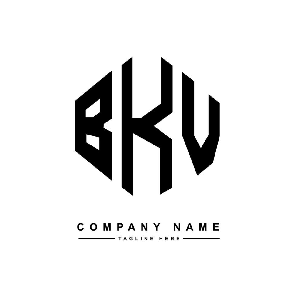 BKV letter logo design with polygon shape. BKV polygon and cube shape logo design. BKV hexagon vector logo template white and black colors. BKV monogram, business and real estate logo.