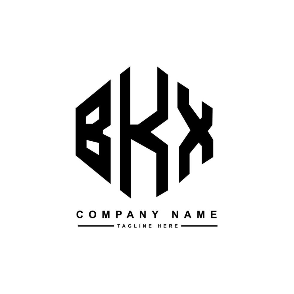 Diseño de logotipo de letra bkx con forma de polígono. Diseño de logotipo en forma de cubo y polígono bkx. bkx hexagon vector logo plantilla colores blanco y negro. Monograma bkx, logotipo empresarial y inmobiliario.