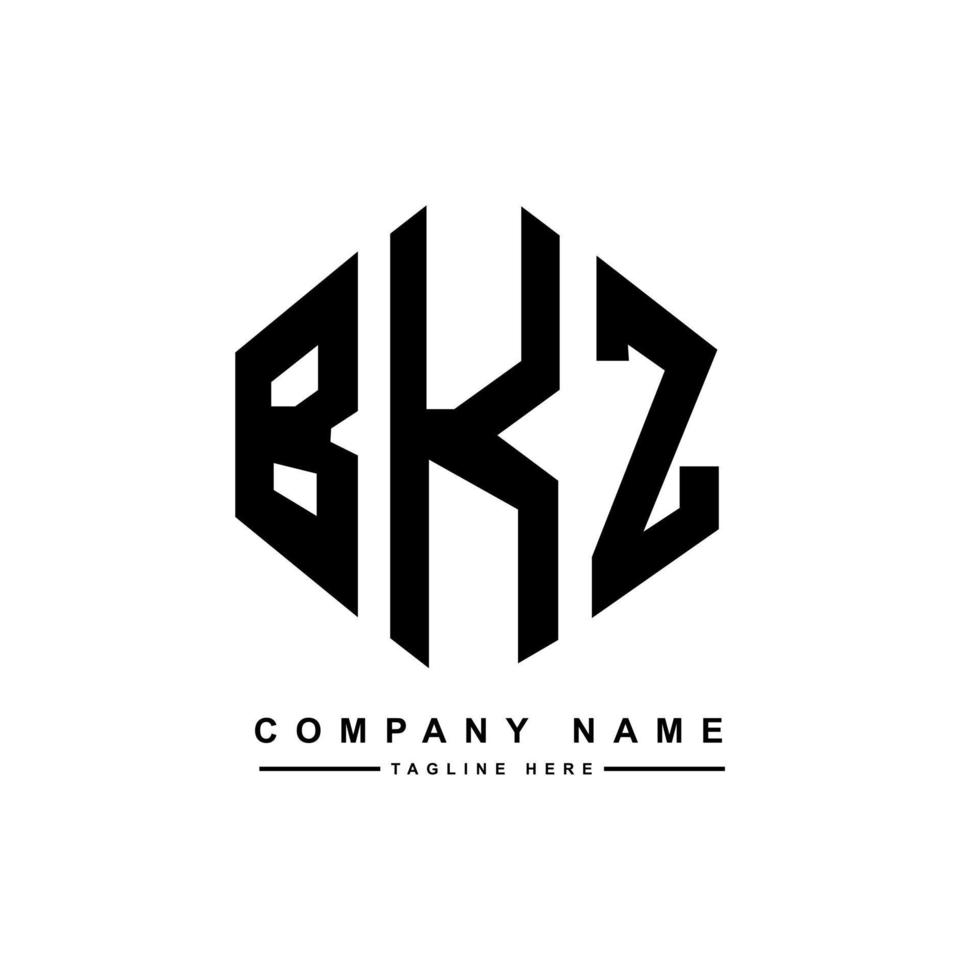 diseño de logotipo de letra bkz con forma de polígono. bkz polígono y diseño de logotipo en forma de cubo. bkz hexágono vector logo plantilla colores blanco y negro. Monograma bkz, logotipo comercial e inmobiliario.