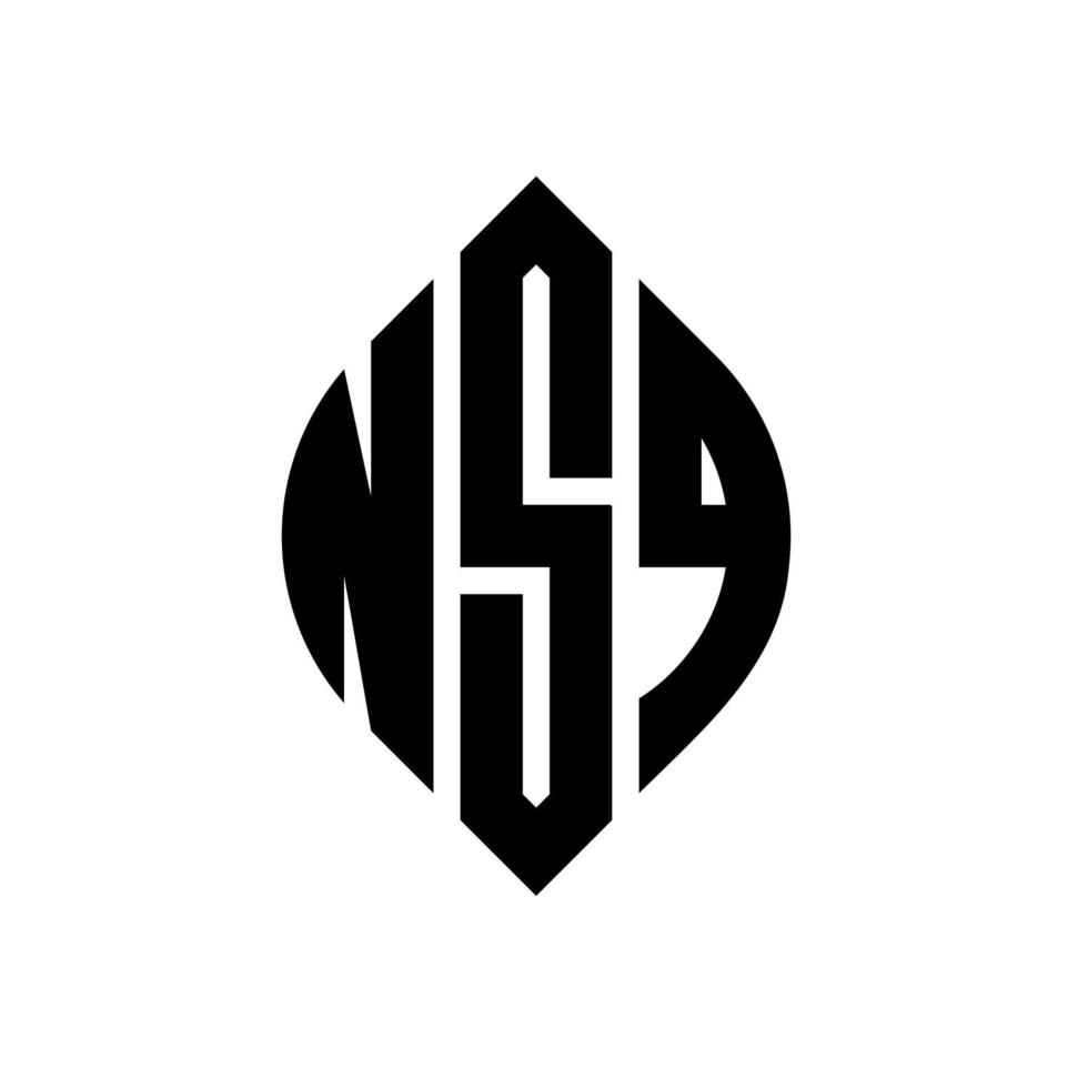 diseño de logotipo de letra de círculo nsq con forma de círculo y elipse. nsq letras elipses con estilo tipográfico. las tres iniciales forman un logo circular. vector de marca de letra de monograma abstracto del emblema del círculo nsq.