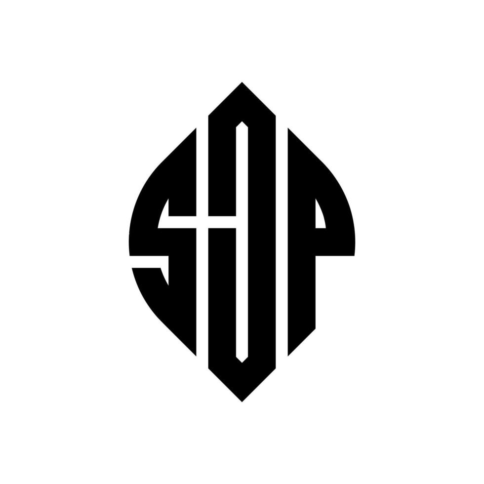 diseño de logotipo de letra de círculo sjp con forma de círculo y elipse. sjp letras elipses con estilo tipográfico. las tres iniciales forman un logo circular. sjp círculo emblema resumen monograma letra marca vector. vector