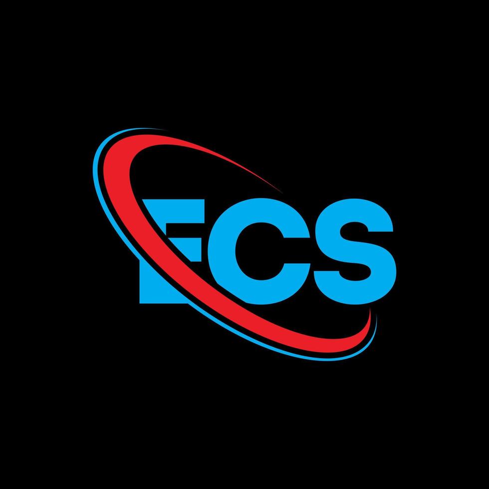ECS logo. ECS letter. ECS letter logo design. Initials ECS logo linked with circle and uppercase monogram logo. ECS typography for technology, business and real estate brand. vector