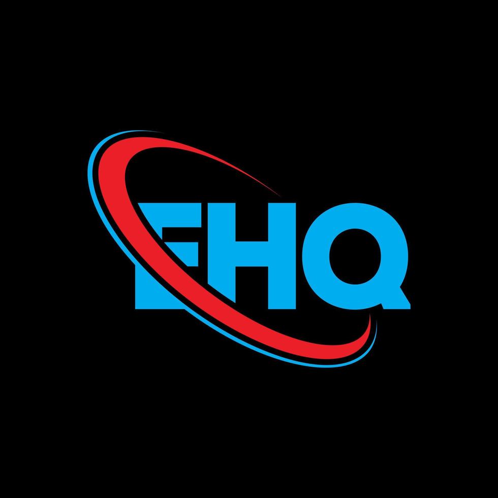 logotipo de eq. letra eq. diseño del logotipo de la letra ehq. logotipo de iniciales ehq vinculado con círculo y logotipo de monograma en mayúsculas. tipografía ehq para tecnología, negocios y marca inmobiliaria. vector