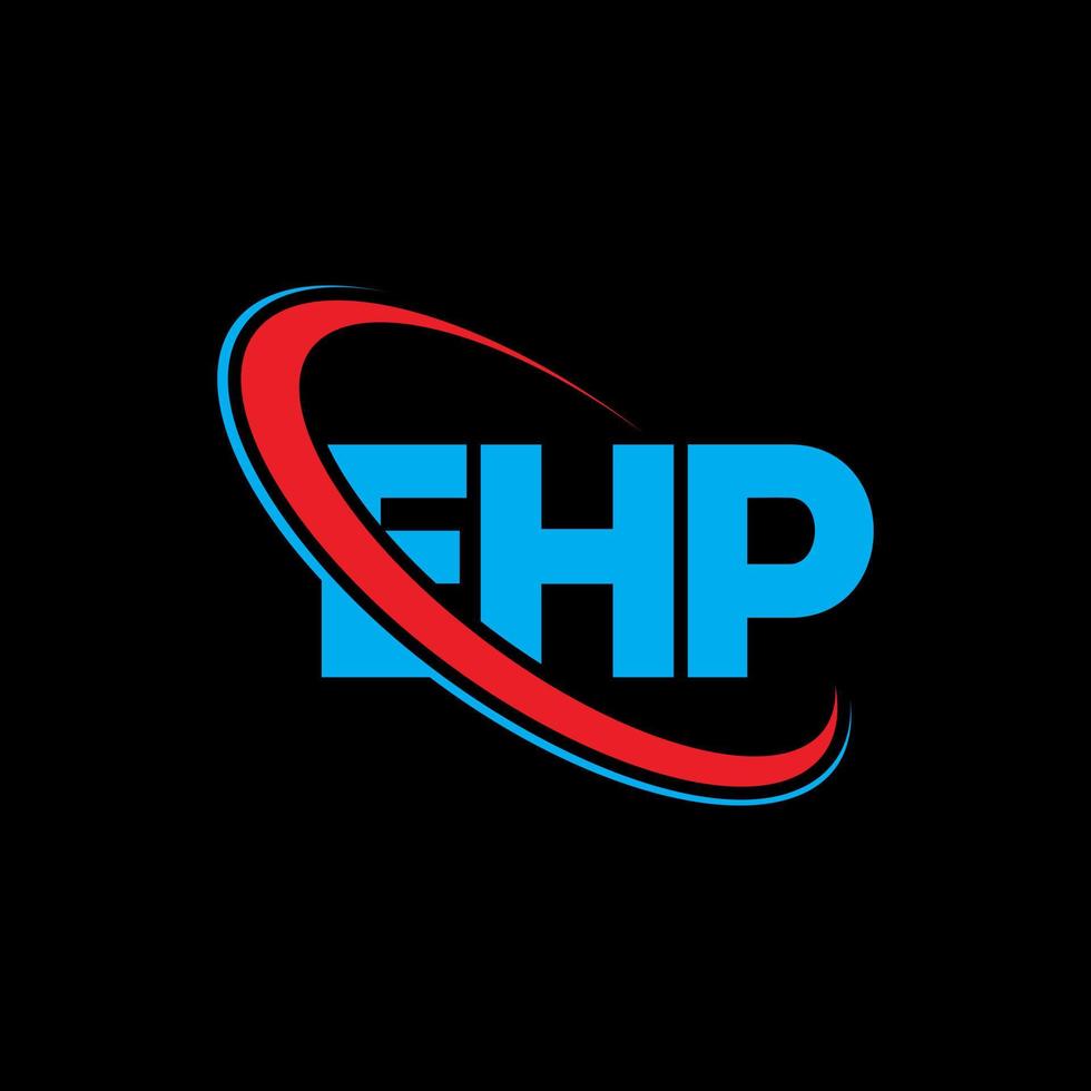 EHP logo. EHP letter. EHP letter logo design. Initials EHP logo linked with circle and uppercase monogram logo. EHP typography for technology, business and real estate brand. vector
