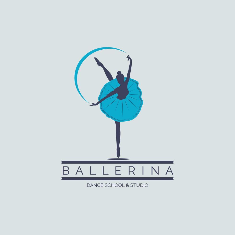 escuela de baile de bailarina y estudio en vector de diseño de plantilla de logotipo de estilo de baile de ballet para marca o empresa y otros