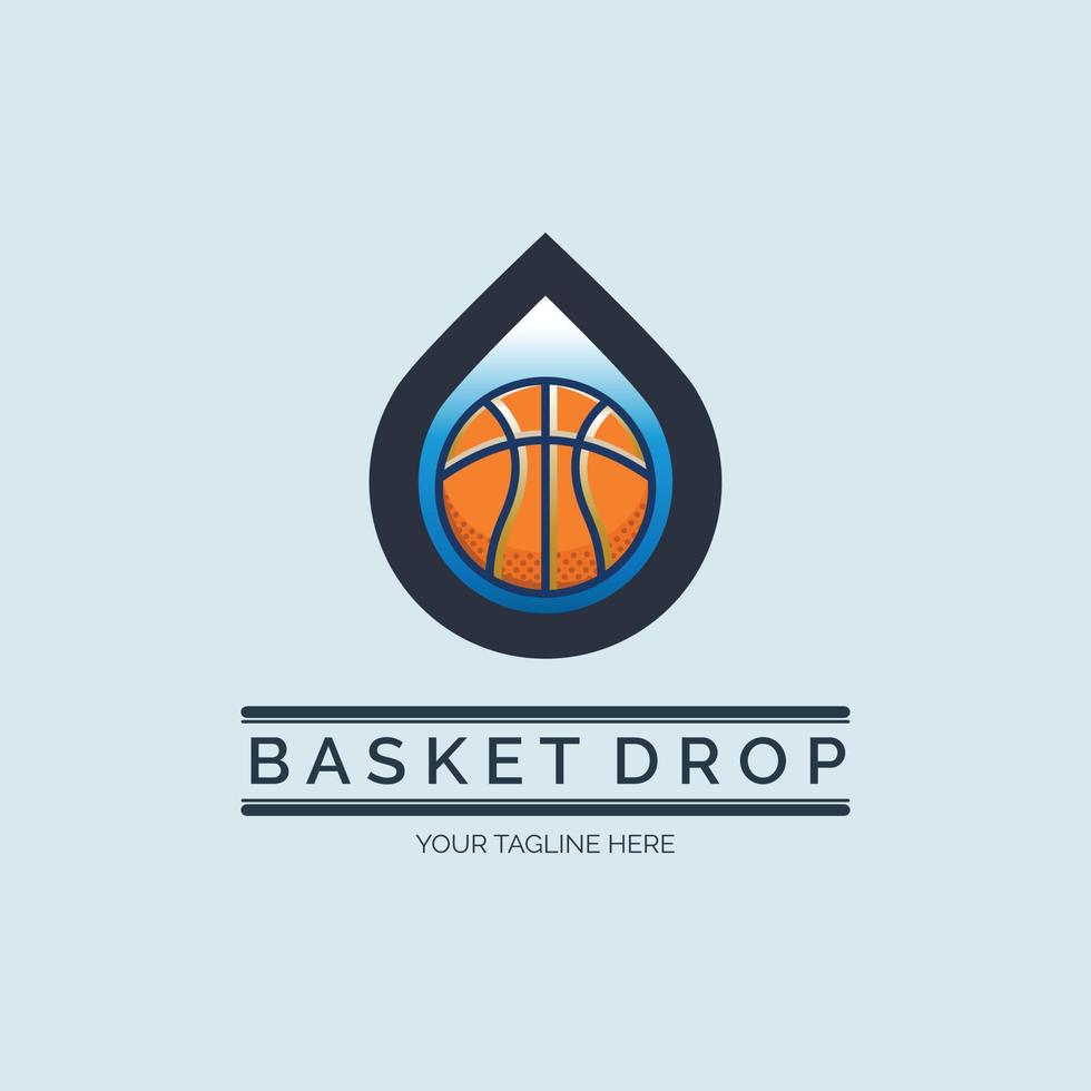 Basket ball droplet logo design template for brand or company and other vector