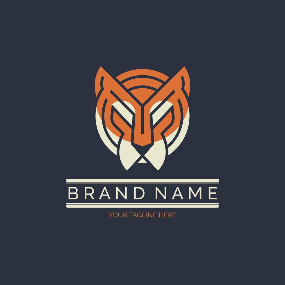 Tiger Head logo design template for brand or company and other vector