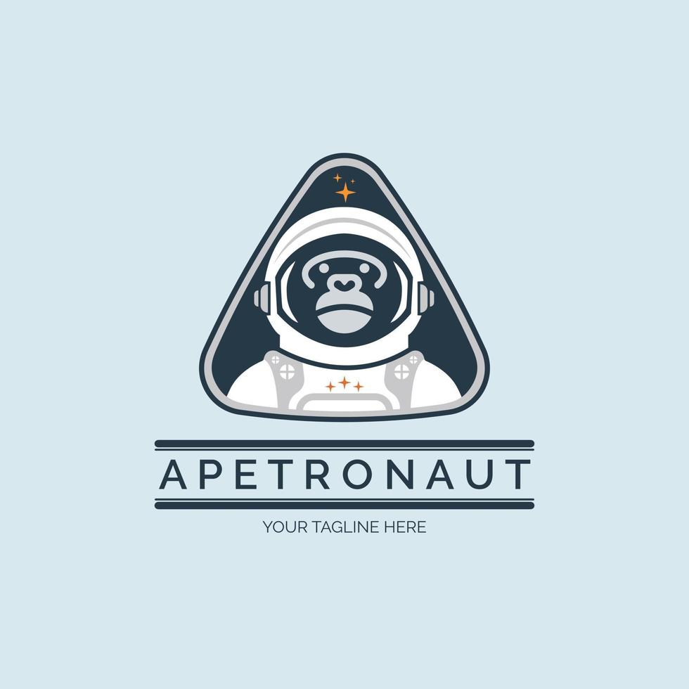 astronot ape monkey space logo design template for brand or company and other vector