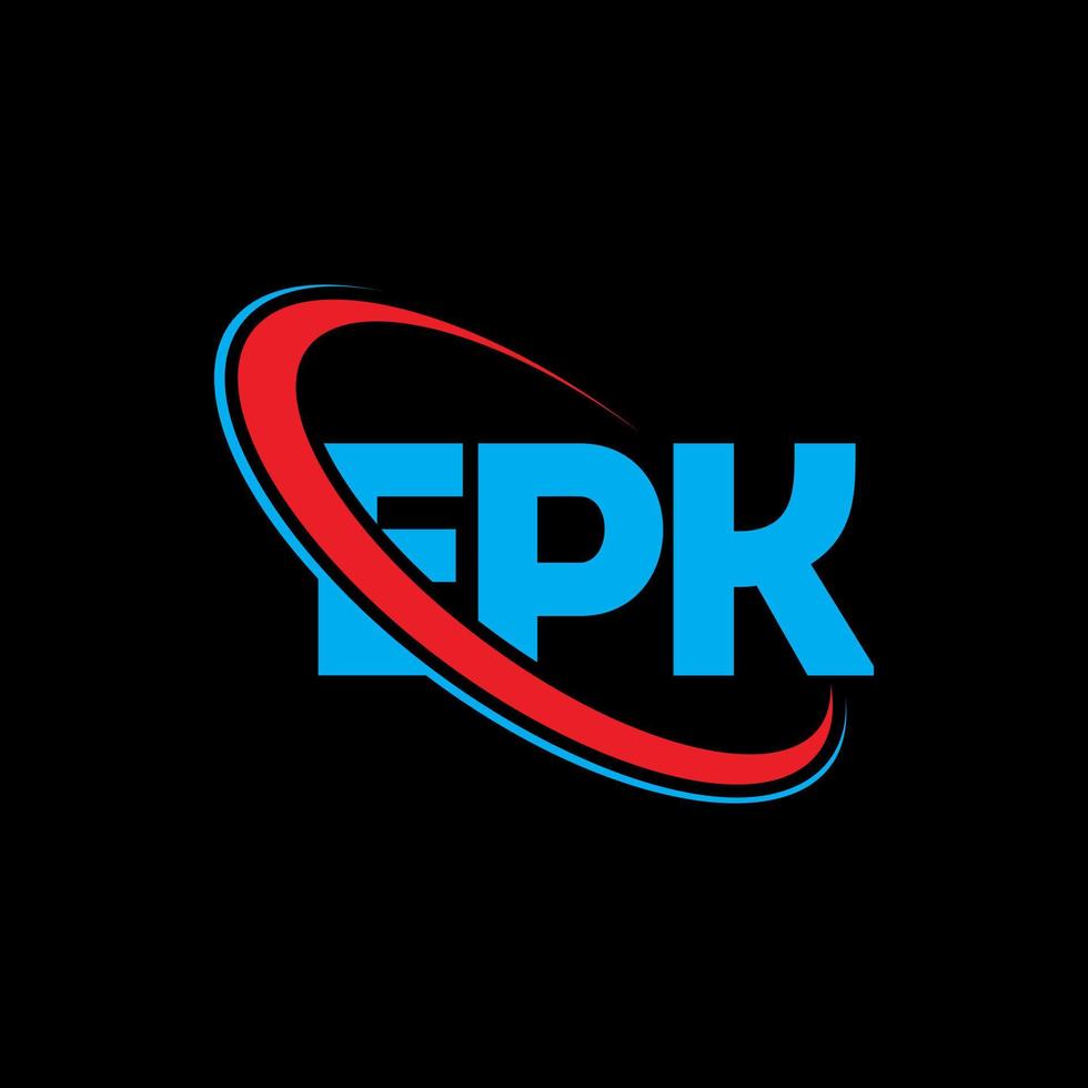 logotipo de EPK letra epk. diseño de logotipo de letra epk. logotipo de epk de iniciales vinculado con círculo y logotipo de monograma en mayúsculas. tipografía epk para tecnología, negocios y marca inmobiliaria. vector