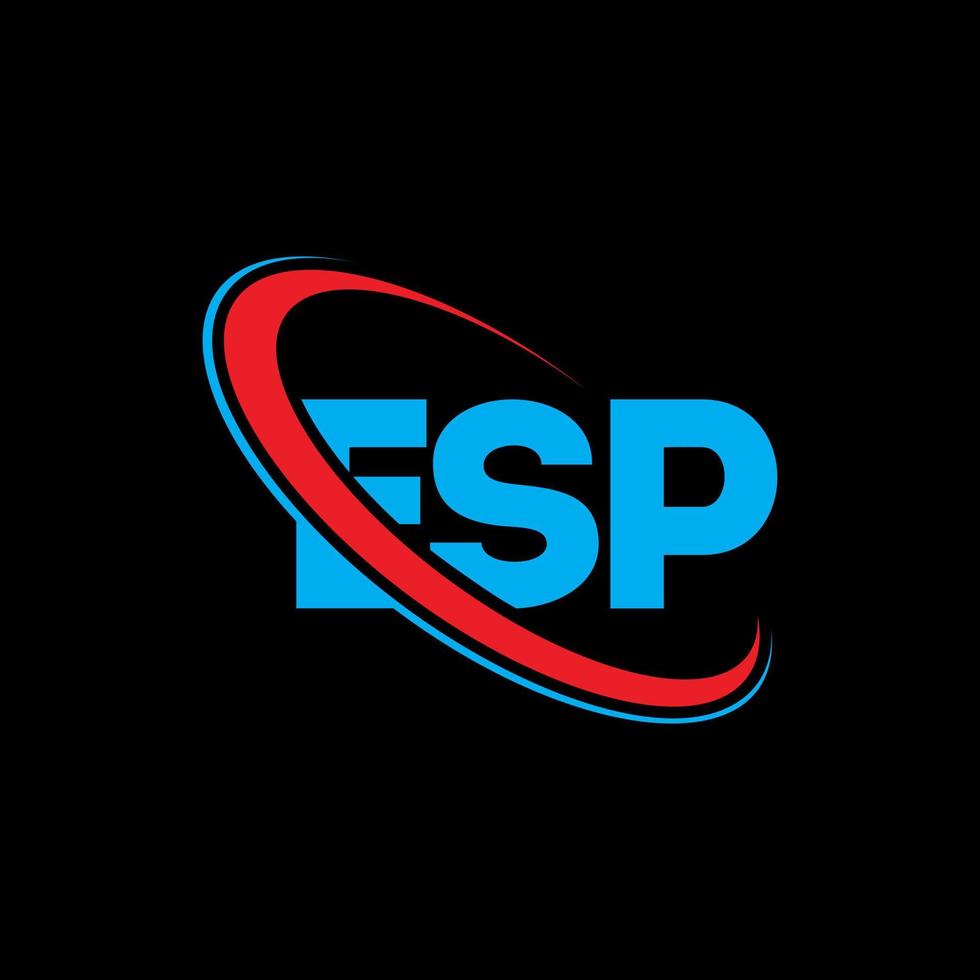 ESP logo. ESP letter. ESP letter logo design. Initials ESP logo linked with circle and uppercase monogram logo. ESP typography for technology, business and real estate brand. vector