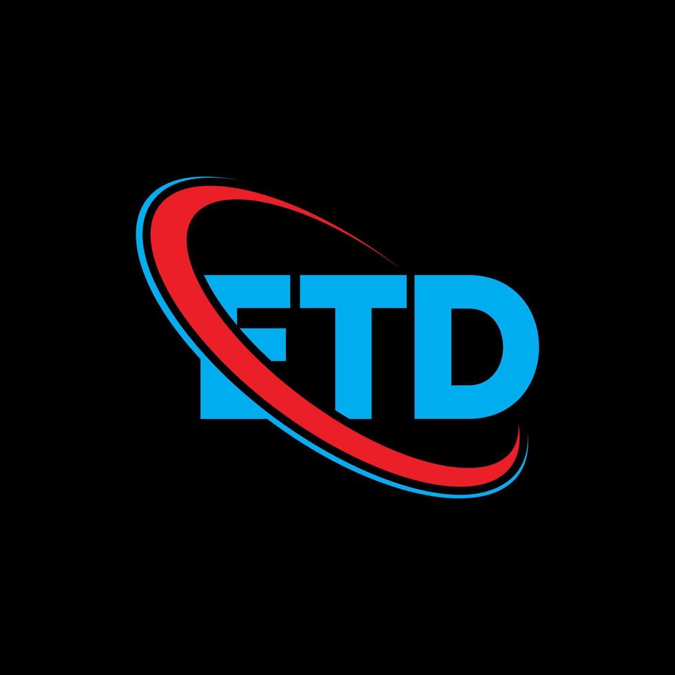 ETD logo. ETD letter. ETD letter logo design. Initials ETD logo linked with circle and uppercase monogram logo. ETD typography for technology, business and real estate brand. vector