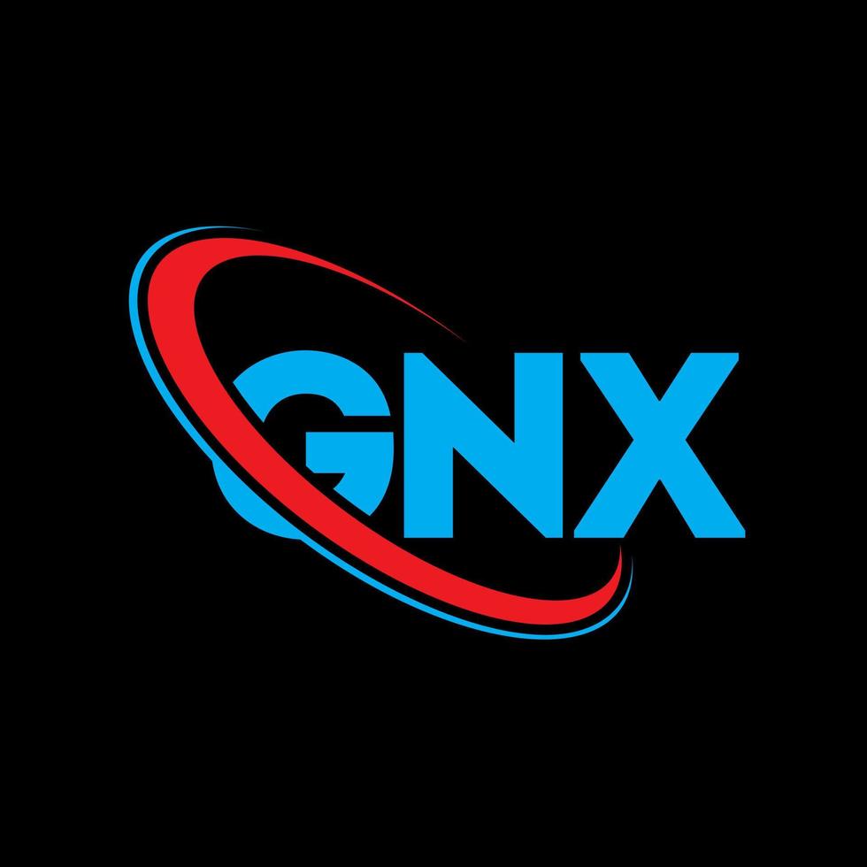 GNX logo. GNX letter. GNX letter logo design. Initials GNX logo linked with circle and uppercase monogram logo. GNX typography for technology, business and real estate brand. vector